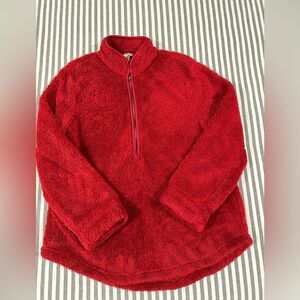 Westbound red fuzzy pullover